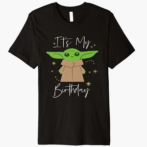Star Wars The Mandalorian Yoda "It's My Birthday" Graphic T-Shirt Youth small